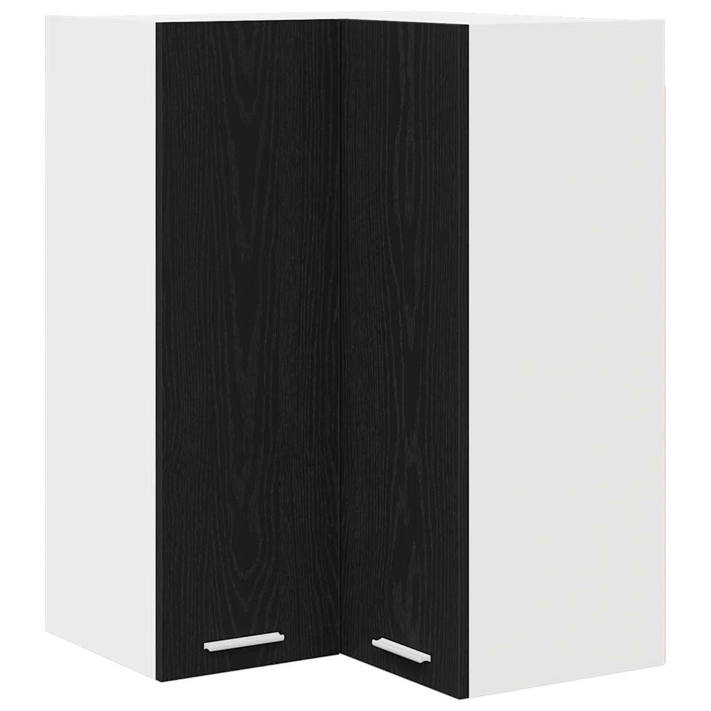 Hanging Cabinet Riga Black Oak and White 57 x 57 x 80 cm
