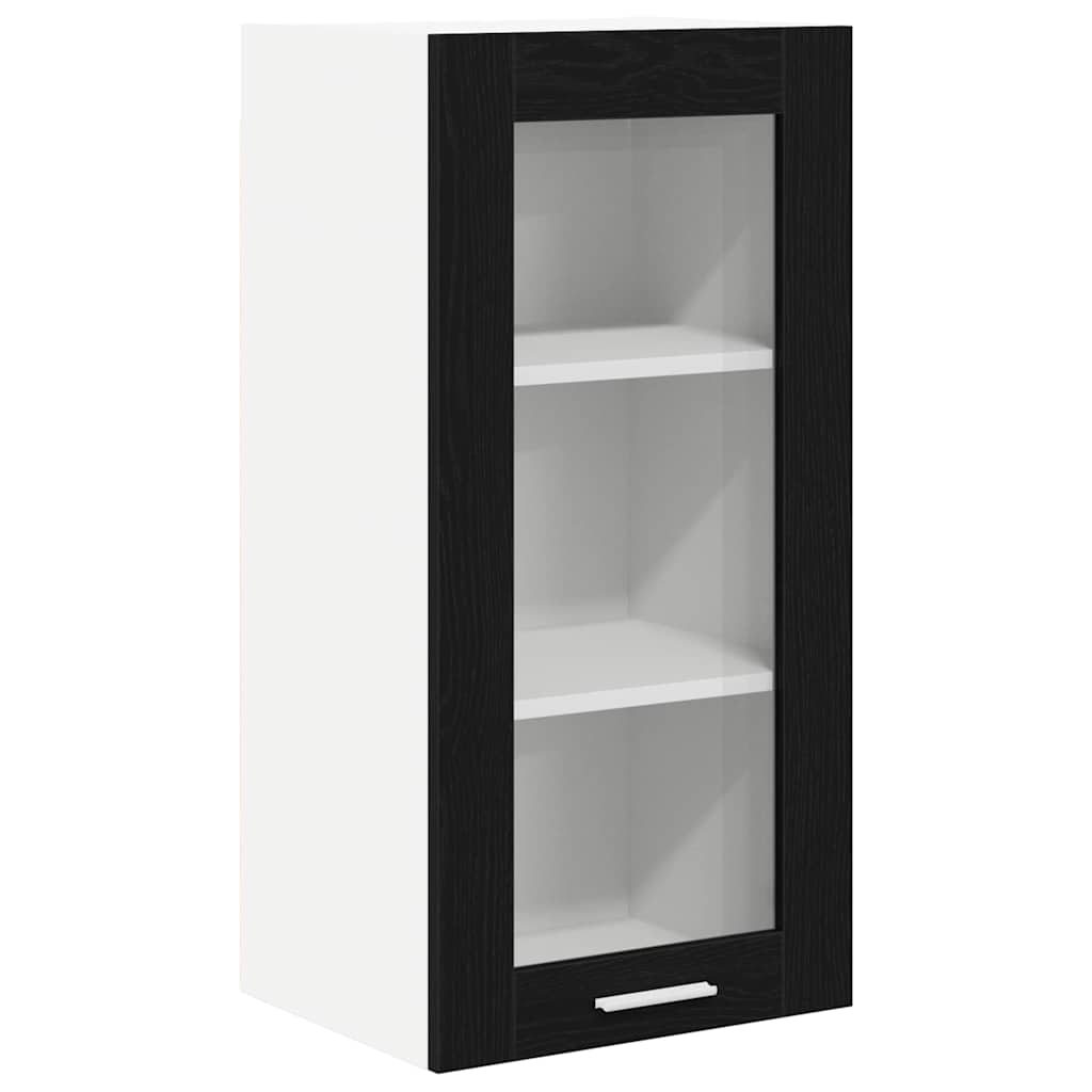 Hanging Cabinet with Door Riga 2 pcs Black Oak 40 x 31 x 80 cm