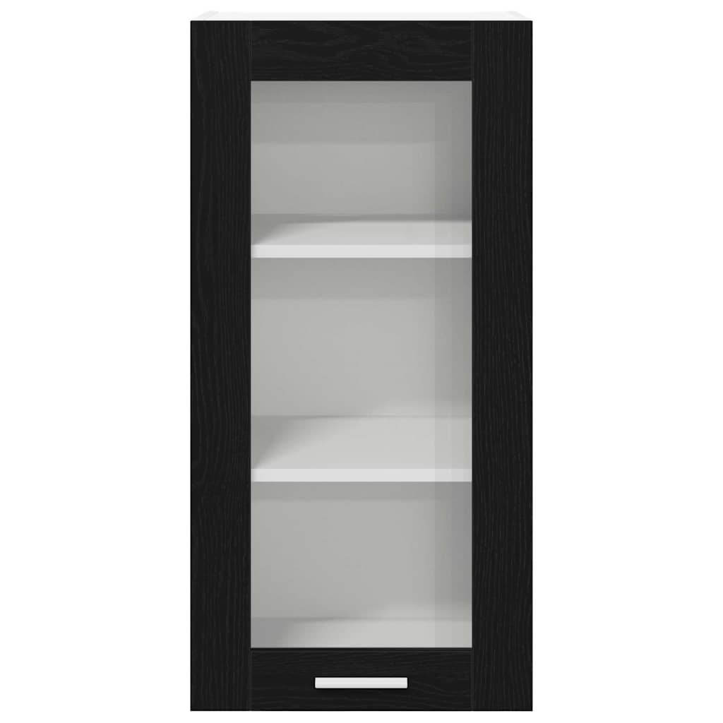 Hanging Cabinet with Door Riga 2 pcs Black Oak 40 x 31 x 80 cm