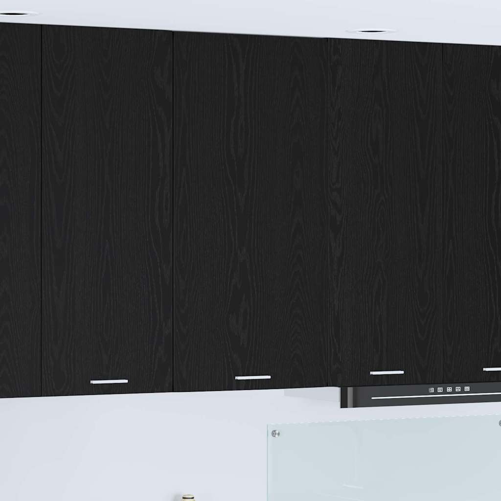Hanging Cabinet Riga Black Oak and White 50 x 31 x 100 cm