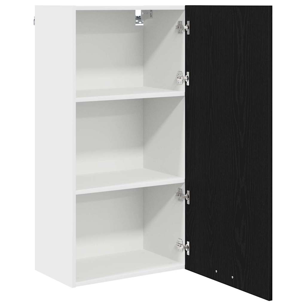 Hanging Cabinet Riga Black Oak and White 50 x 31 x 100 cm
