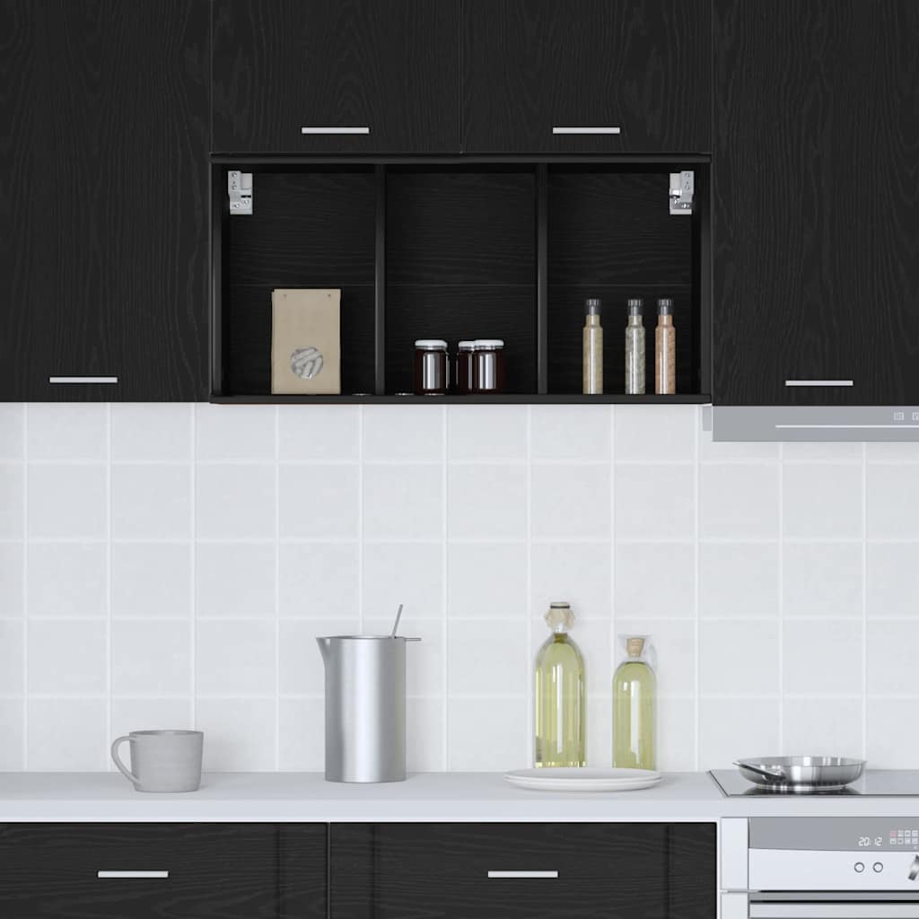 Hanging Cabinet with Storage Riga Black Oak 40 x 29,5 x 80 cm