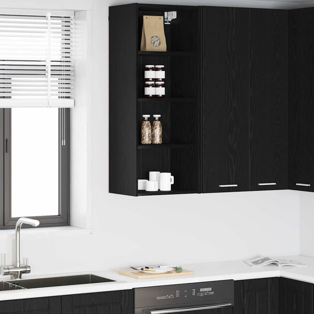 Hanging Cabinet with Storage Riga Black Oak 40 x 29,5 x 100 cm
