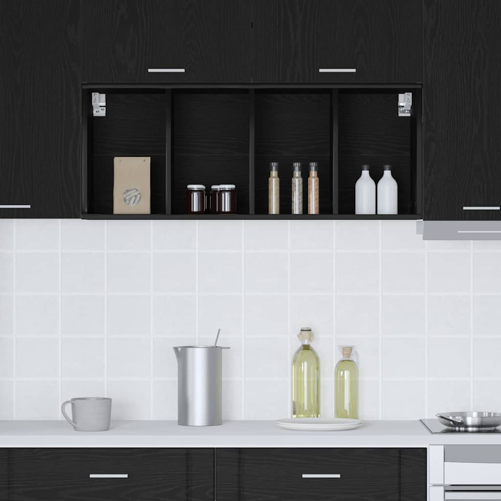 Hanging Cabinet with Storage Riga Black Oak 40 x 29,5 x 100 cm
