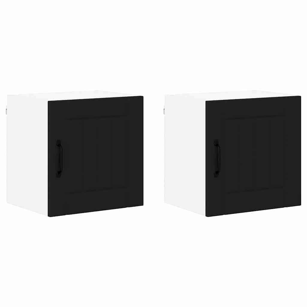 Kitchen Cabinet 2 pcs Black 40 x 31 x 40 cm Engineered Wood