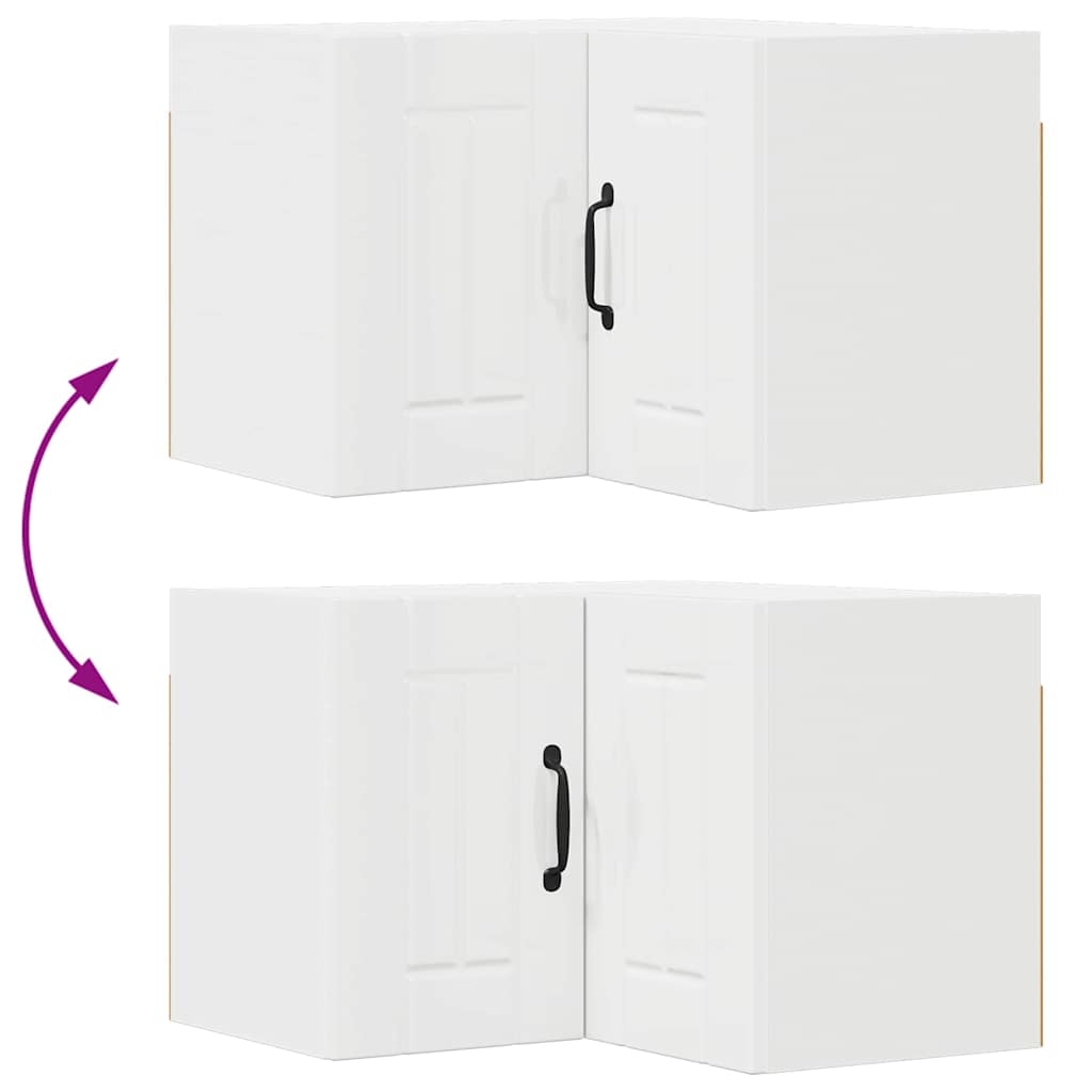 Kitchen Cabinet with Shelf High Gloss White 57 x 57 x 40 cm