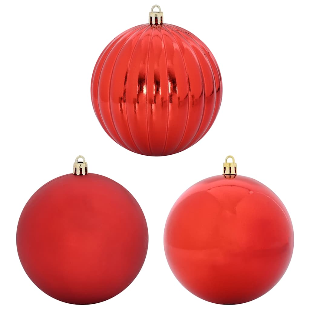 Christmas Bauble Set 3 pcs Red Plastic