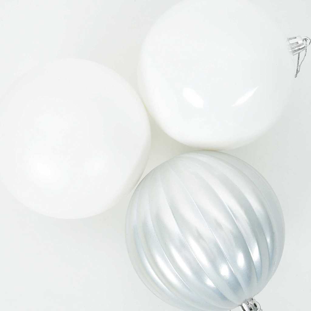 Christmas Bauble Set 3 pcs White Plastic