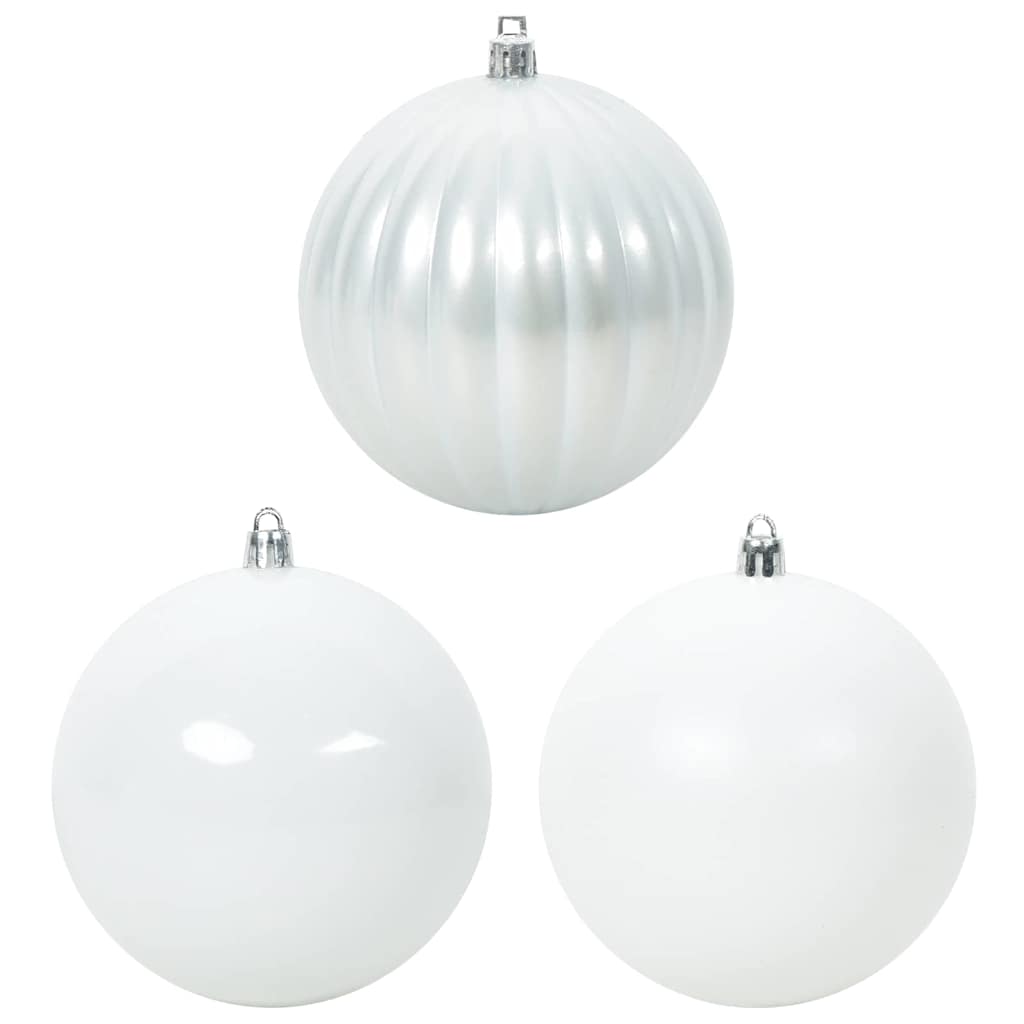 Christmas Bauble Set 3 pcs White Plastic