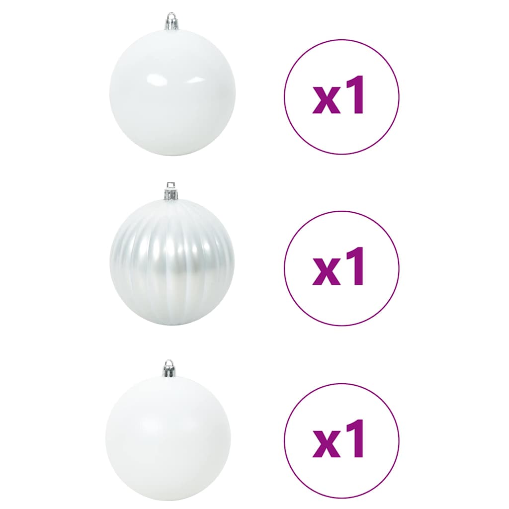 Christmas Bauble Set 3 pcs White Plastic