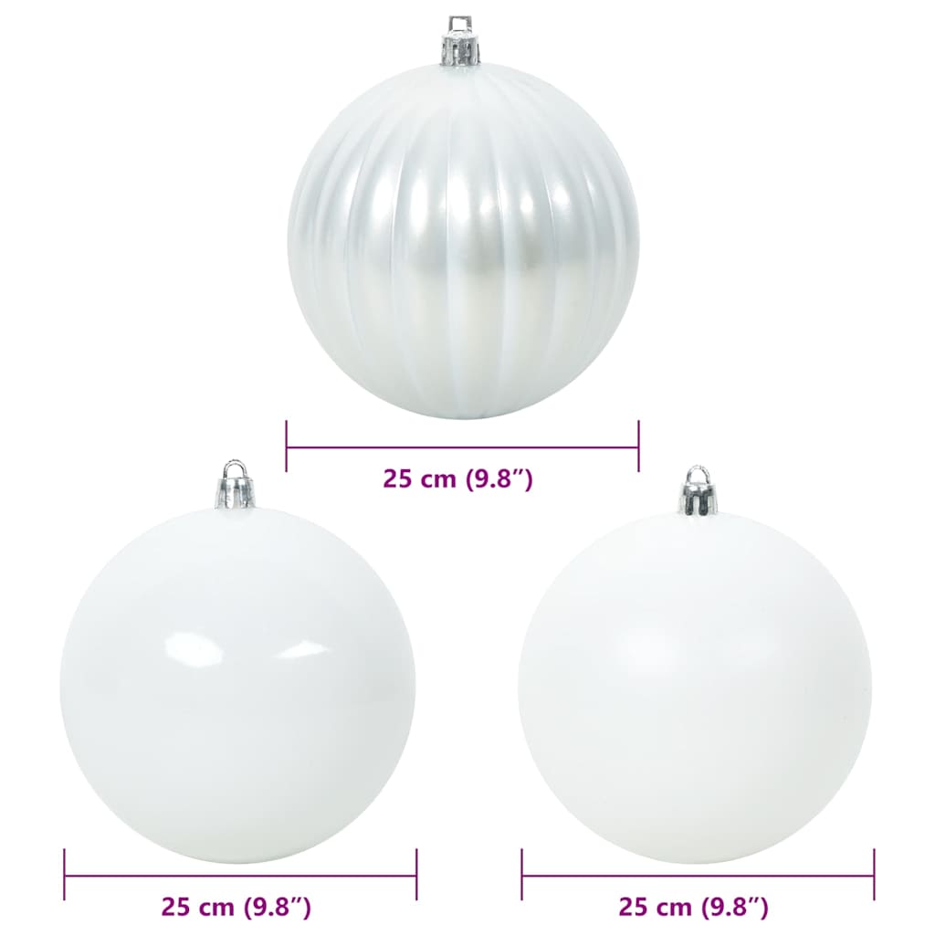 Christmas Bauble Set 3 pcs White Plastic