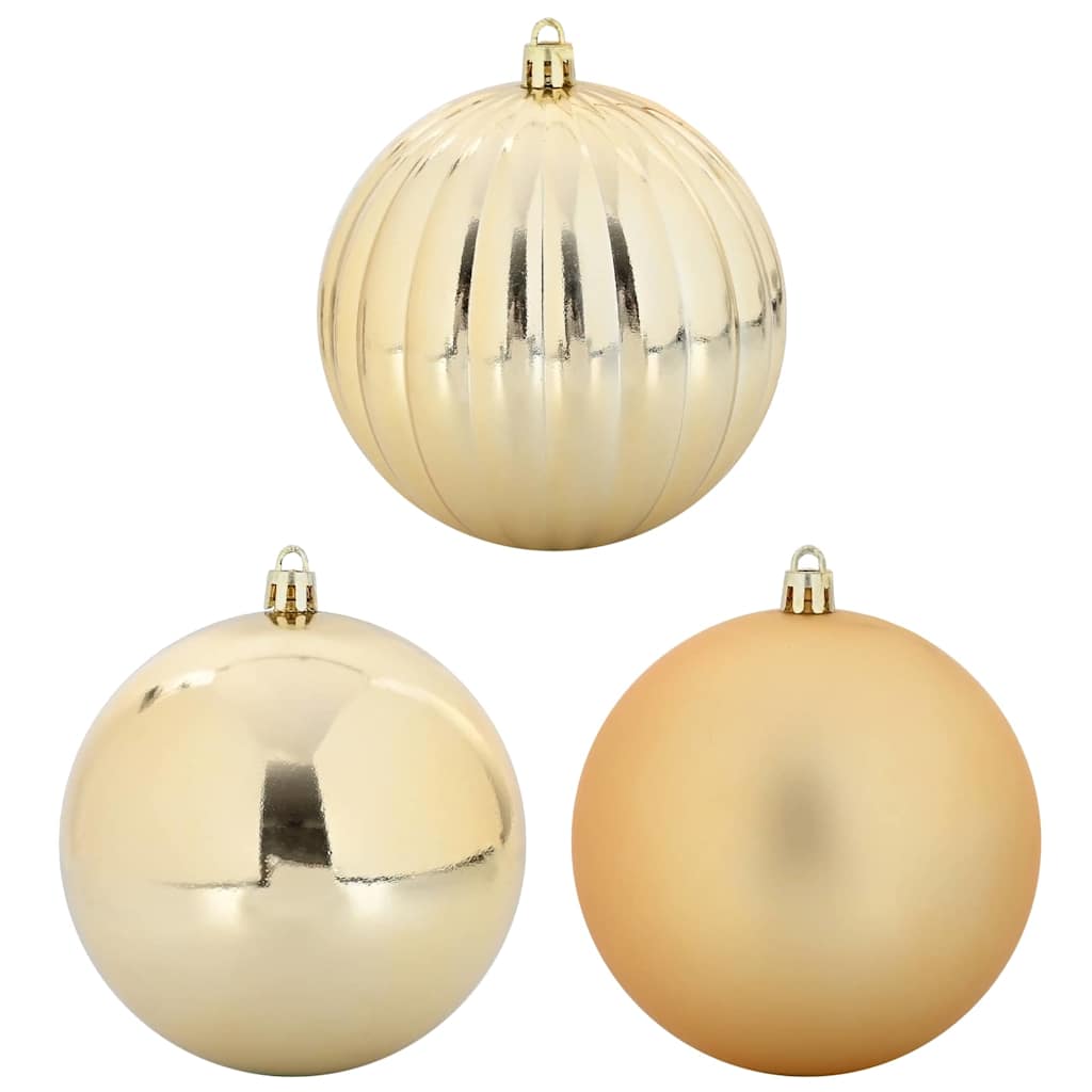 Christmas Bauble Set 3 pcs Gold Plastic