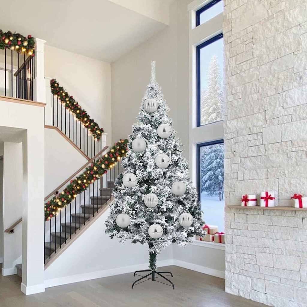 Christmas Bauble Set 3 pcs Silver Plastic