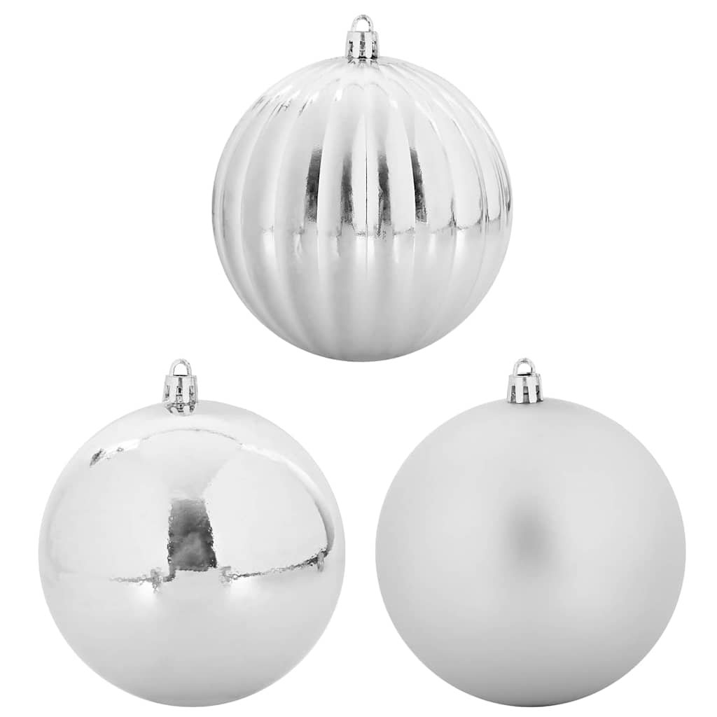Christmas Bauble Set 3 pcs Silver Plastic