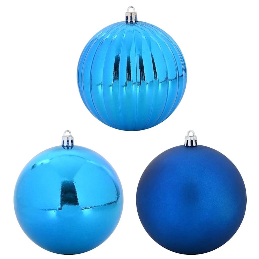 Christmas Bauble Set 3 pcs Blue Plastic