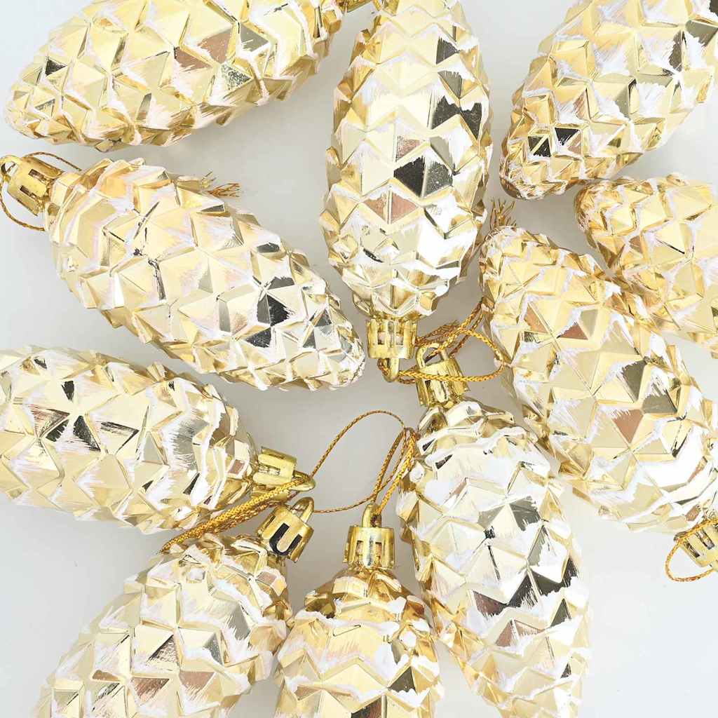 Christmas Pine Cone Ball 40 pcs Gold Plastic