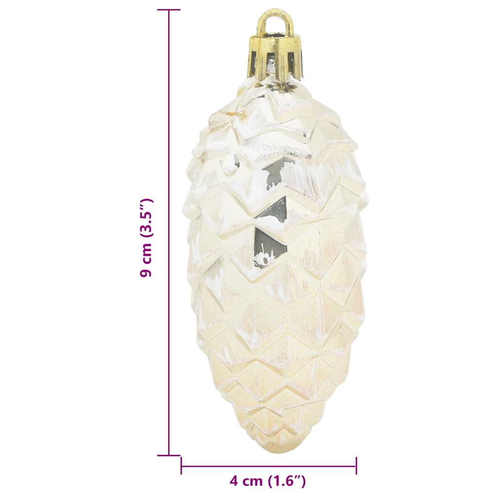 Christmas Pine Cone Ball 40 pcs Champagne Plastic