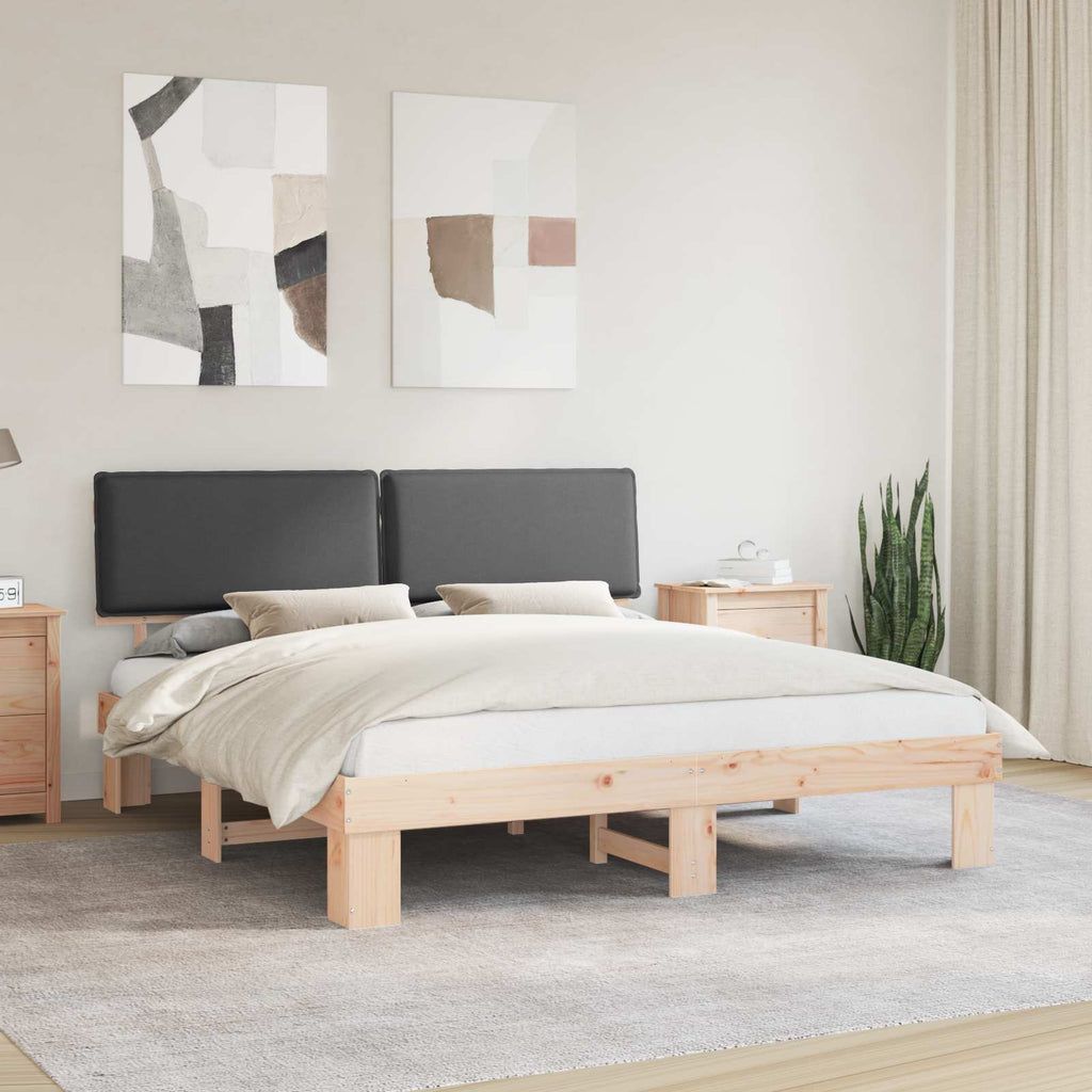Bed Frame with Upholstered Headboard Dark Grey 180 x 200 cm