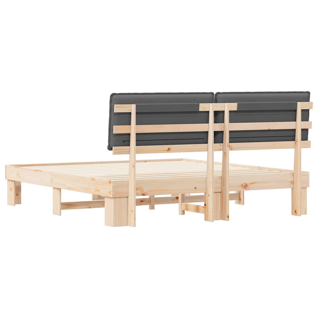 Bed Frame with Upholstered Headboard Dark Grey 180 x 200 cm