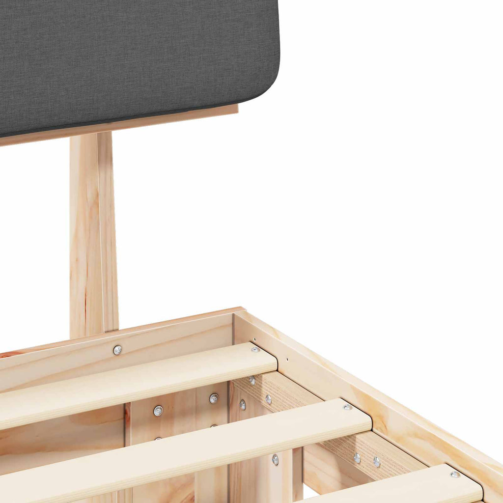 Bed Frame with Upholstered Headboard Dark Grey 180 x 200 cm