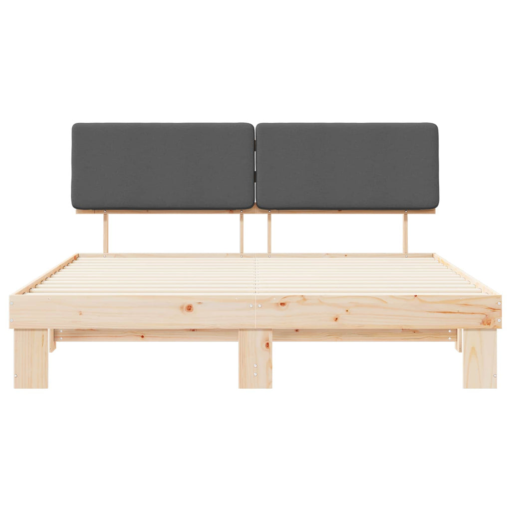 Bed Frame with Upholstered Headboard Dark Grey 180 x 200 cm