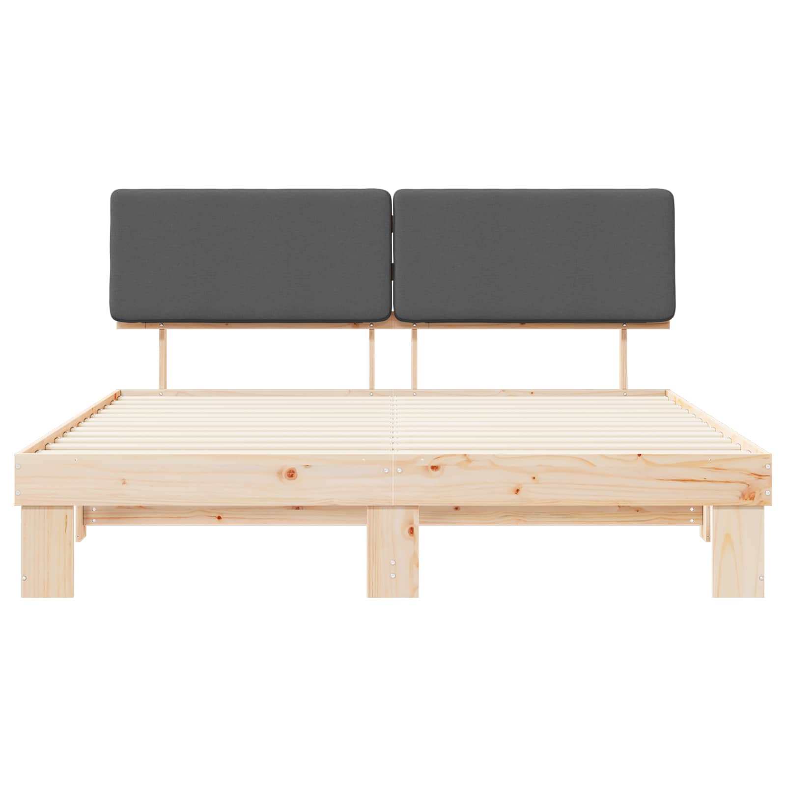 Bed Frame with Upholstered Headboard Dark Grey 180 x 200 cm