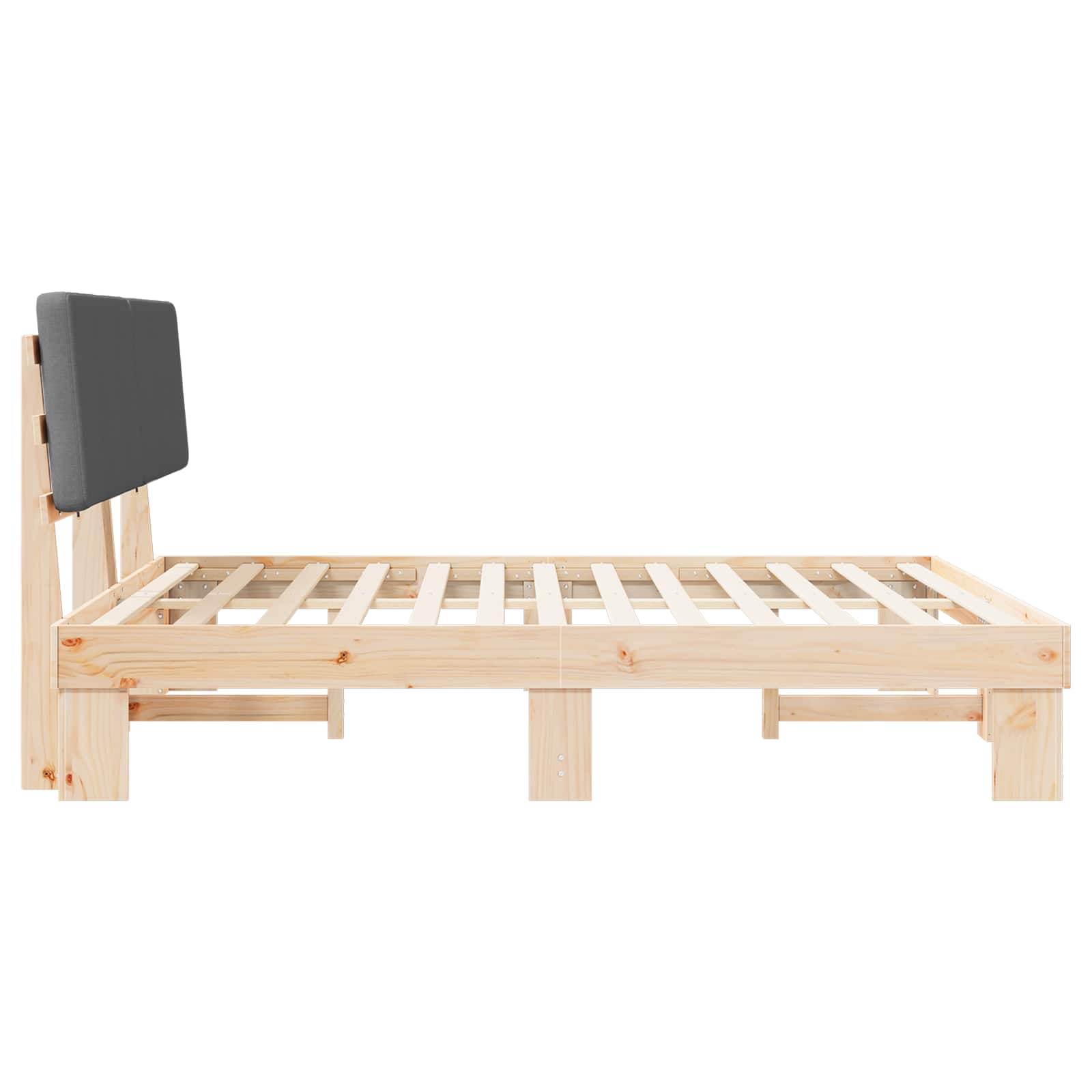 Bed Frame with Upholstered Headboard Dark Grey 180 x 200 cm