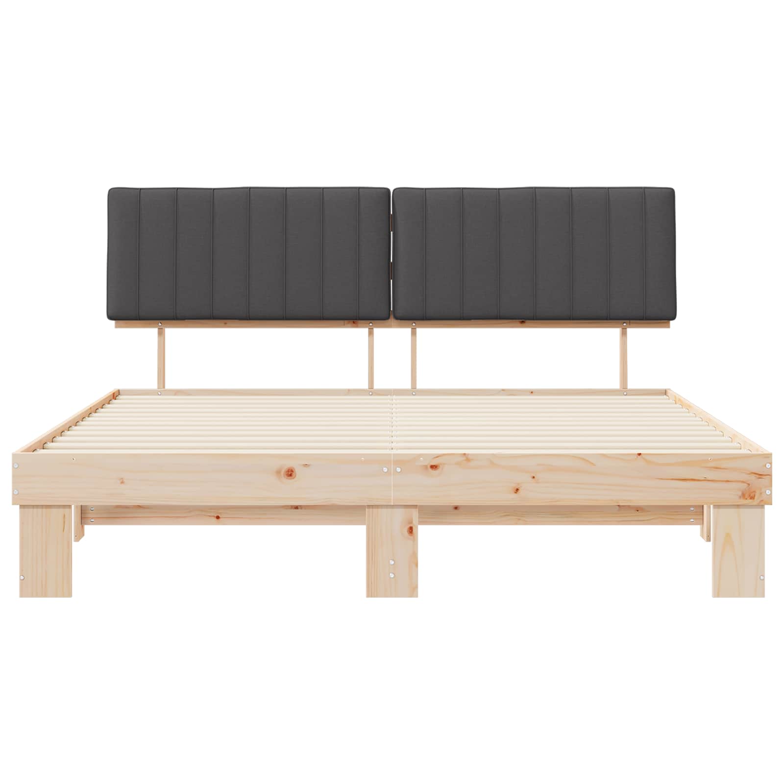 Bed Frame with Upholstered Headboard Dark Grey 180 x 200 cm