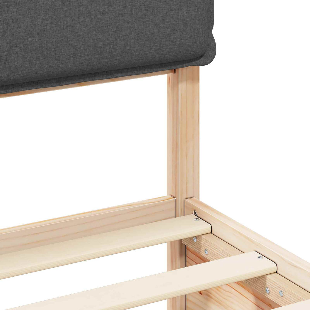 Bed Frame with Upholstered Headboard Dark Grey 180 x 200 cm