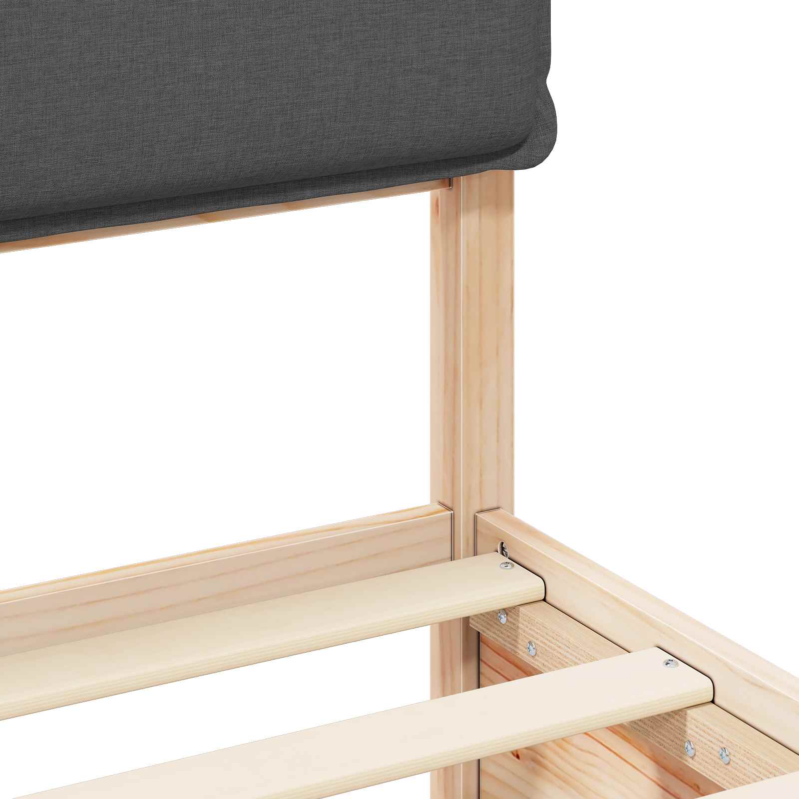 Bed Frame with Upholstered Headboard Dark Grey 180 x 200 cm