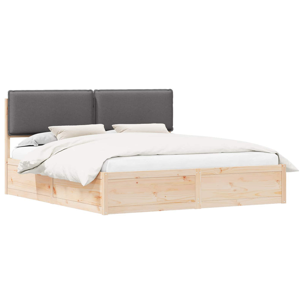 Bed Frame with Upholstered Headboard Dark Grey 180 x 200 cm
