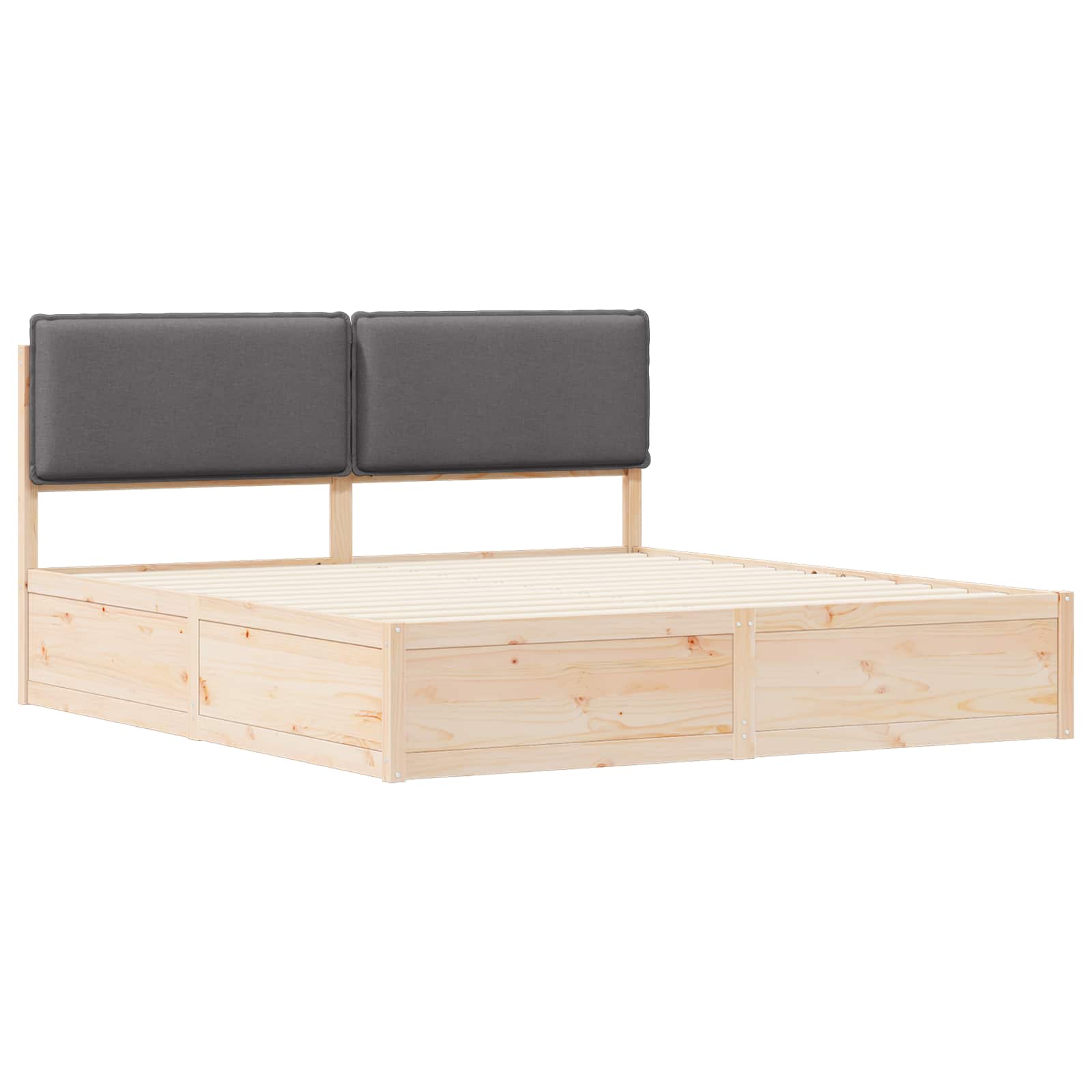 Bed Frame with Upholstered Headboard Dark Grey 180 x 200 cm