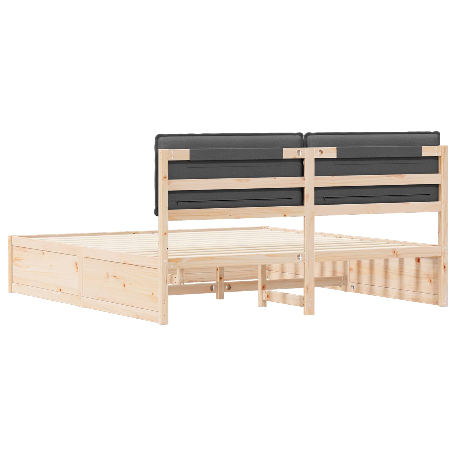 Bed Frame with Upholstered Headboard Dark Grey 180 x 200 cm