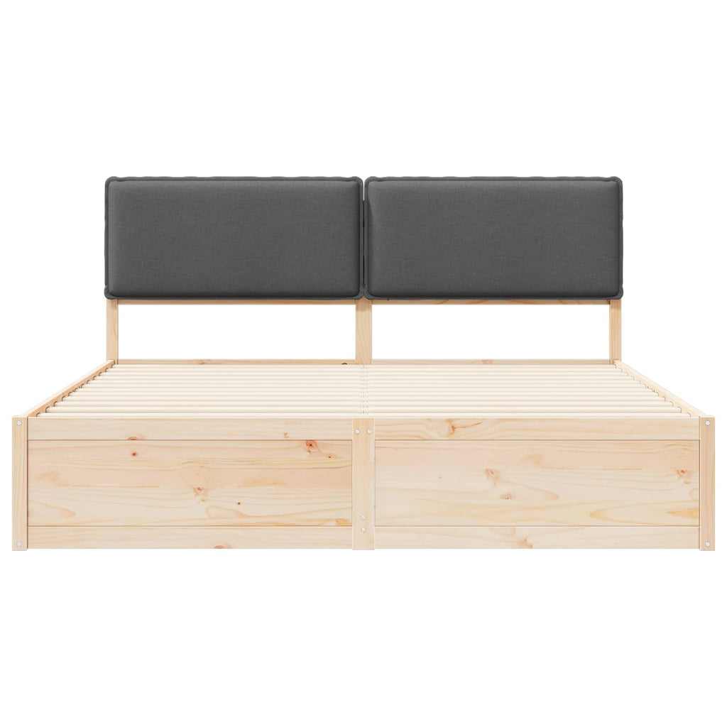 Bed Frame with Upholstered Headboard Dark Grey 180 x 200 cm