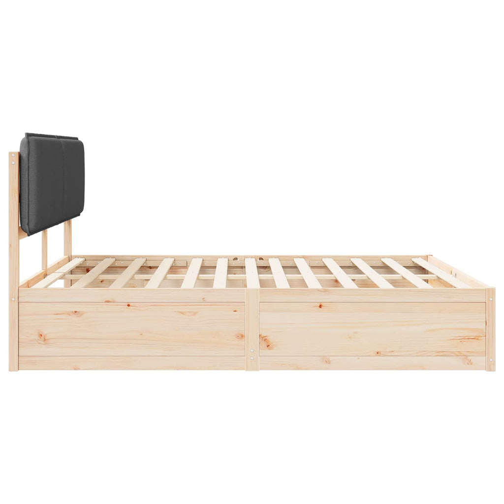 Bed Frame with Upholstered Headboard Dark Grey 180 x 200 cm