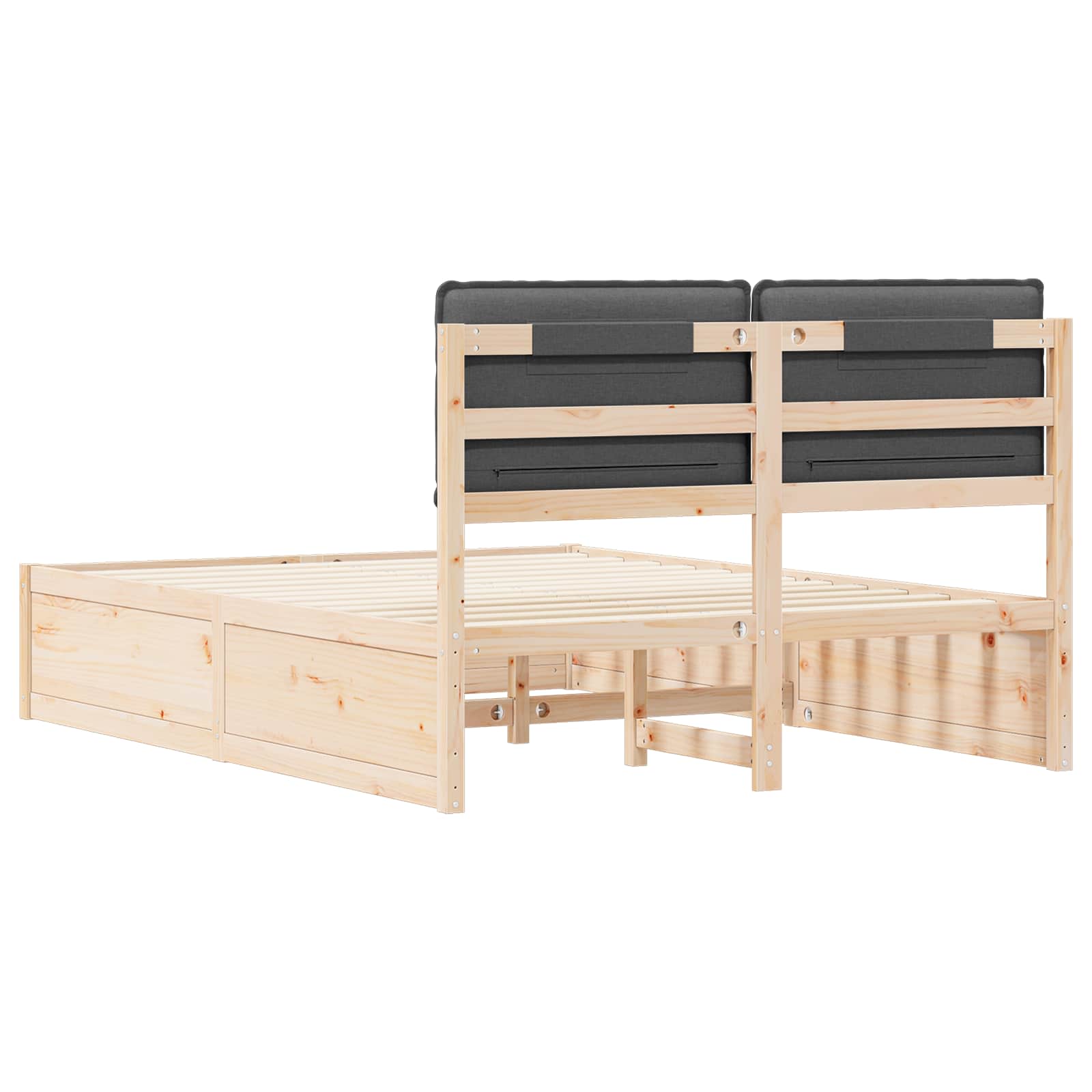 Bed Frame with Upholstered Headboard Dark Grey 150 x 200 cm