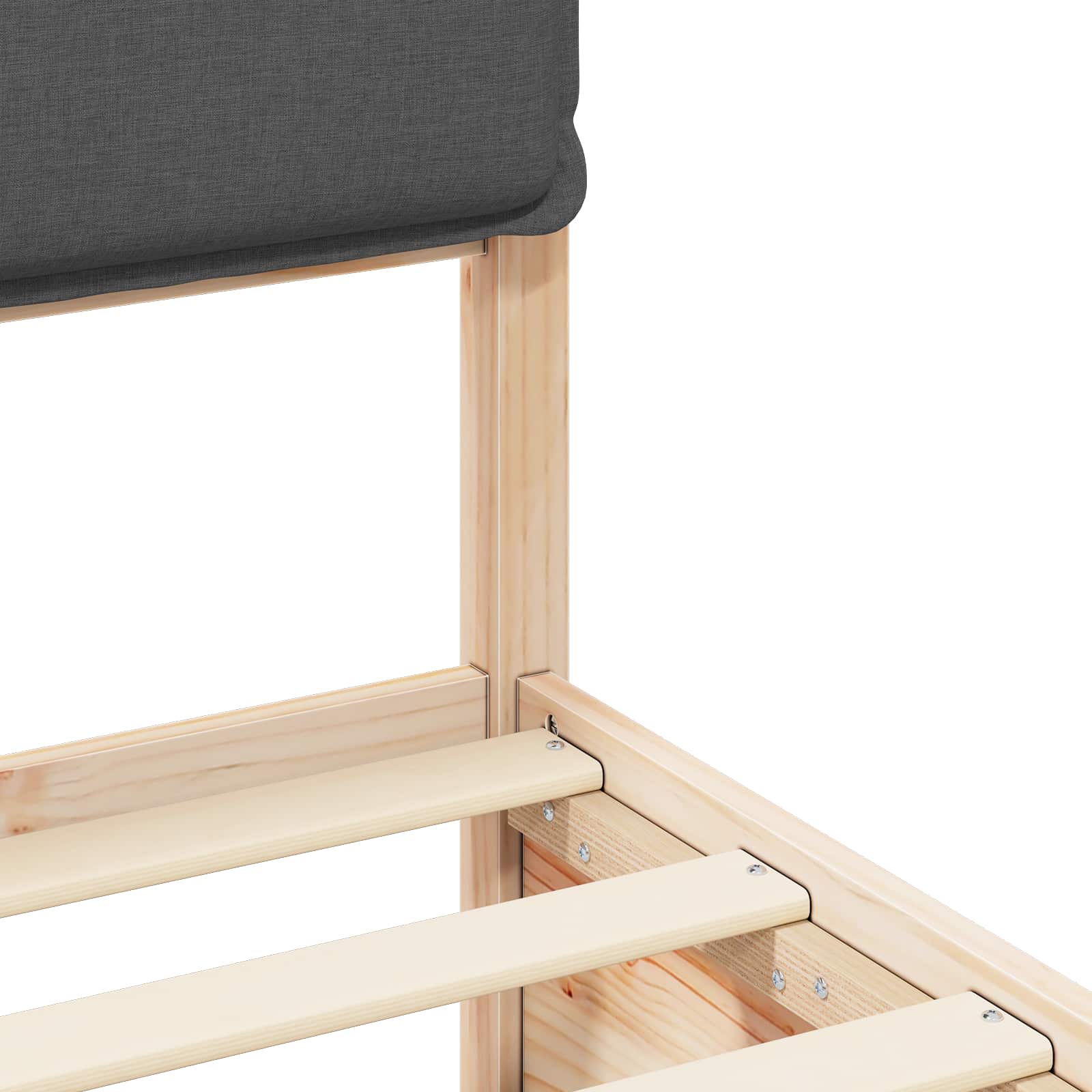 Bed Frame with Upholstered Headboard Dark Grey 135 x 190 cm