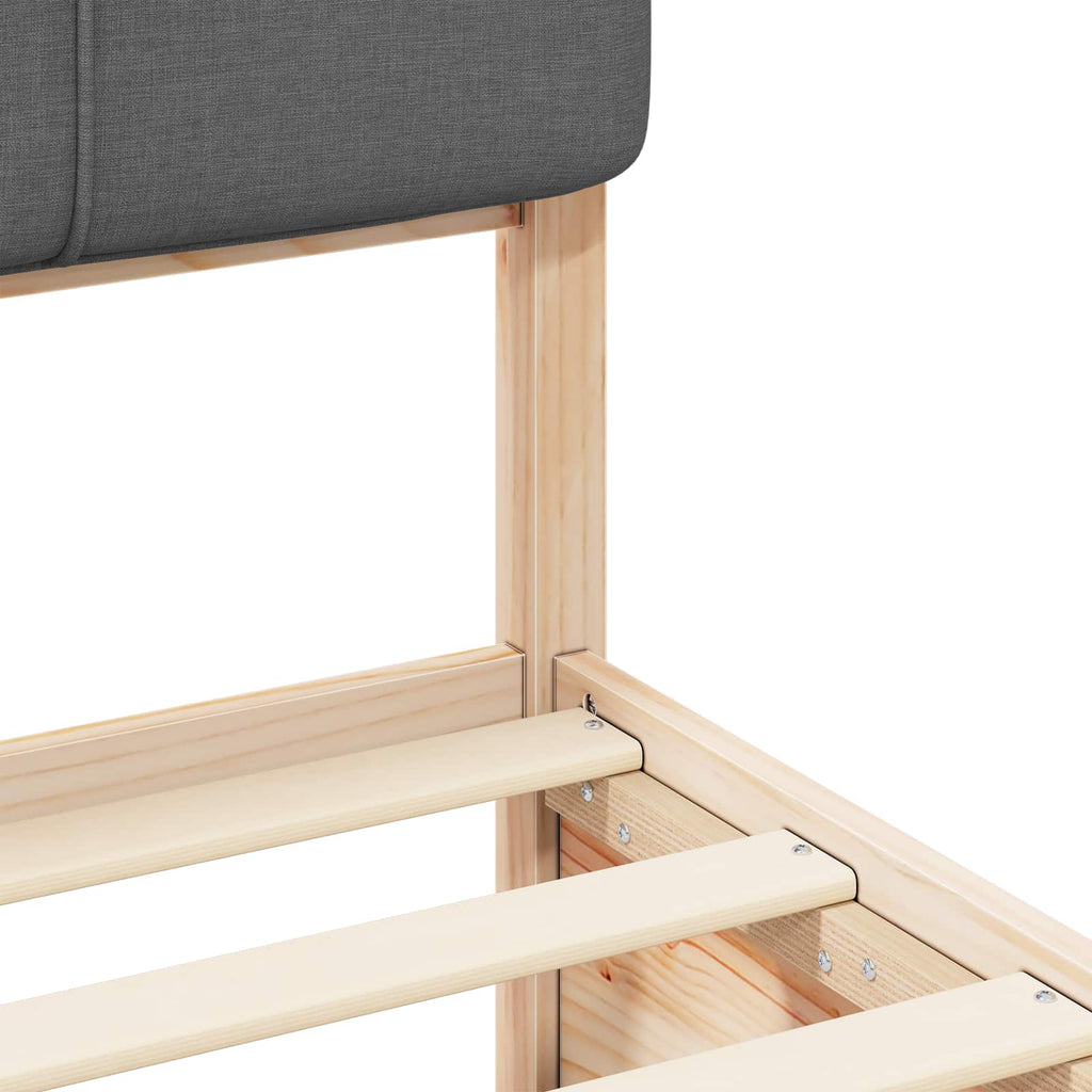 Bed Frame with Upholstered Headboard Dark Grey 180 x 200 cm