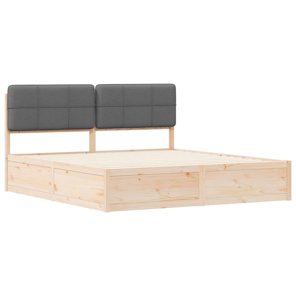 Bed Frame with Upholstered Headboard Dark Grey 180 x 200 cm