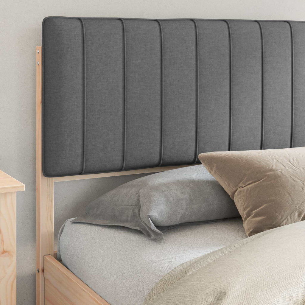 Bed Frame with Upholstered Headboard Dark Grey 180 x 200 cm
