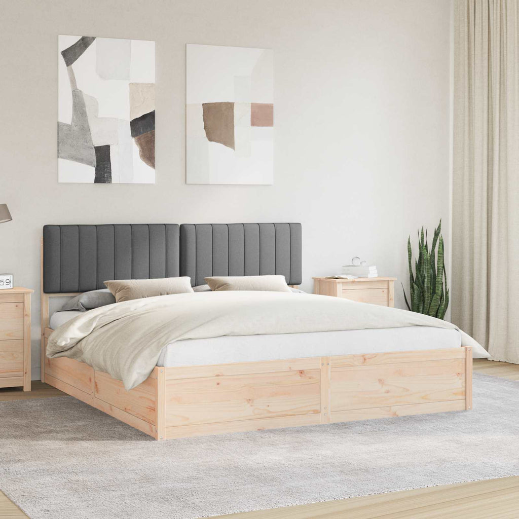Bed Frame with Upholstered Headboard Dark Grey 180 x 200 cm