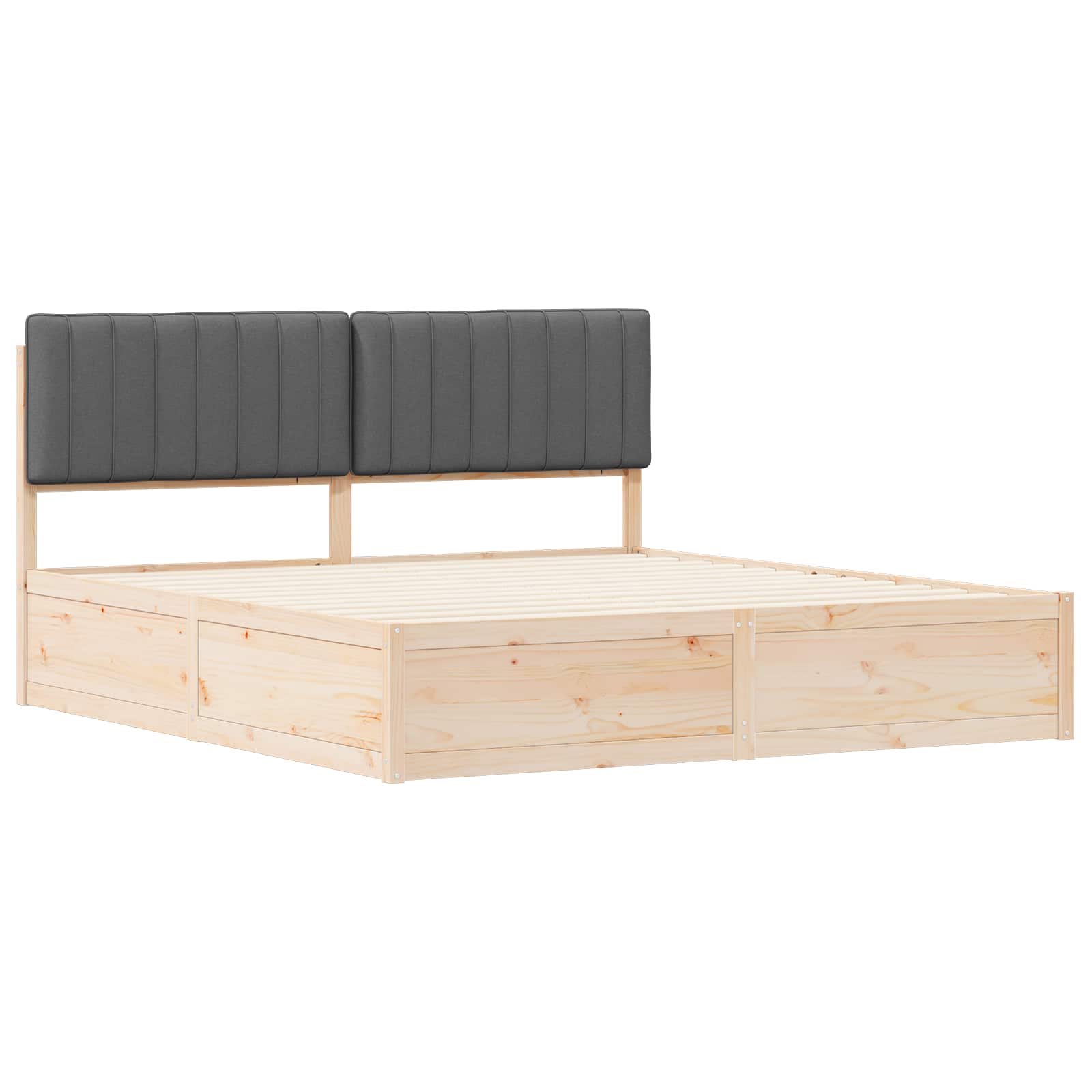 Bed Frame with Upholstered Headboard Dark Grey 180 x 200 cm