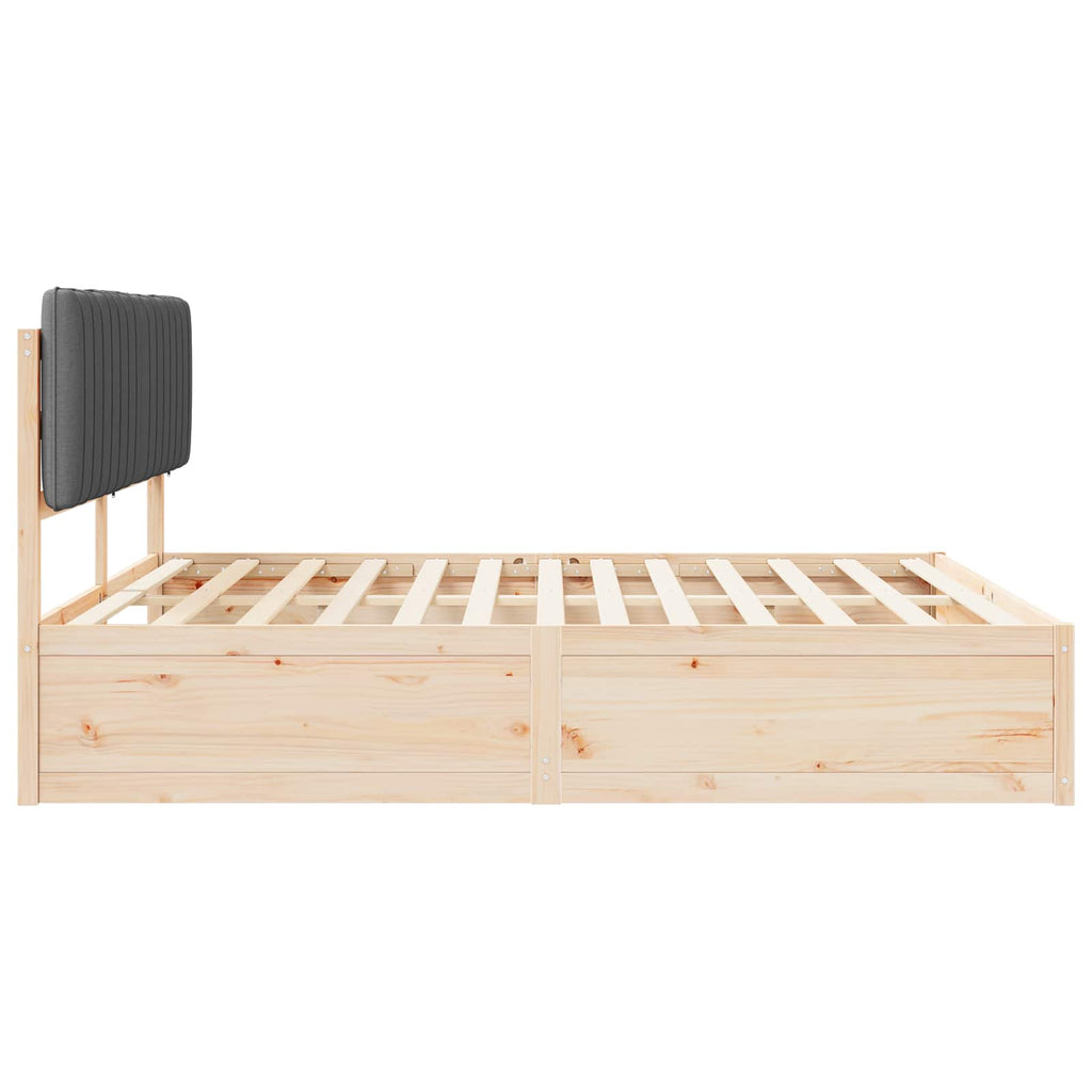 Bed Frame with Upholstered Headboard Dark Grey 180 x 200 cm