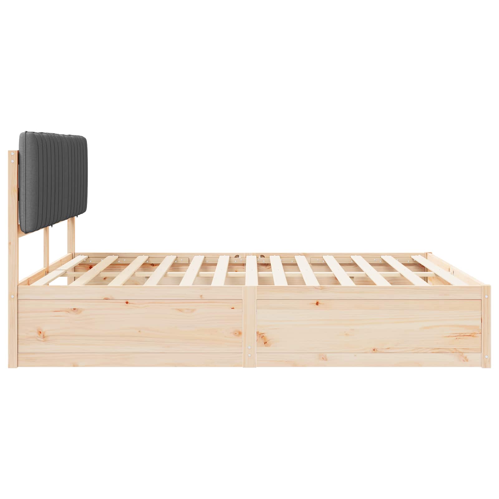 Bed Frame with Upholstered Headboard Dark Grey 180 x 200 cm