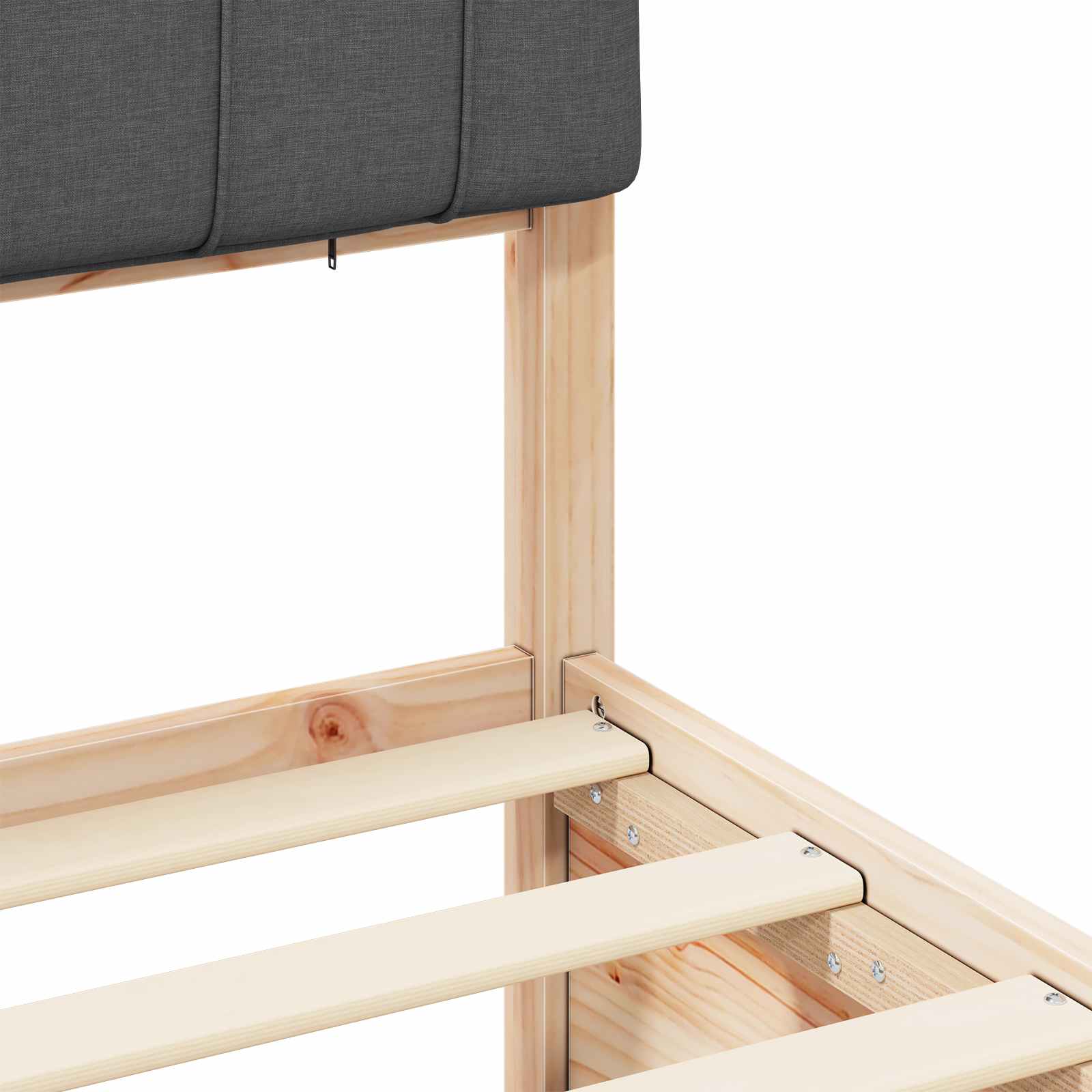 Bed Frame with Upholstered Headboard Dark Grey 150 x 200 cm