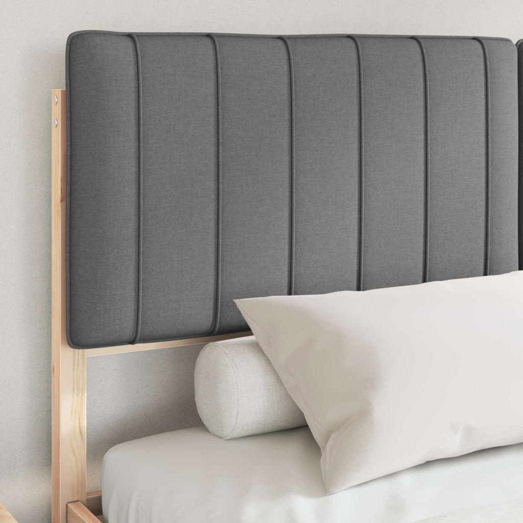 Bed Frame with Upholstered Headboard Dark Grey 150 x 200 cm