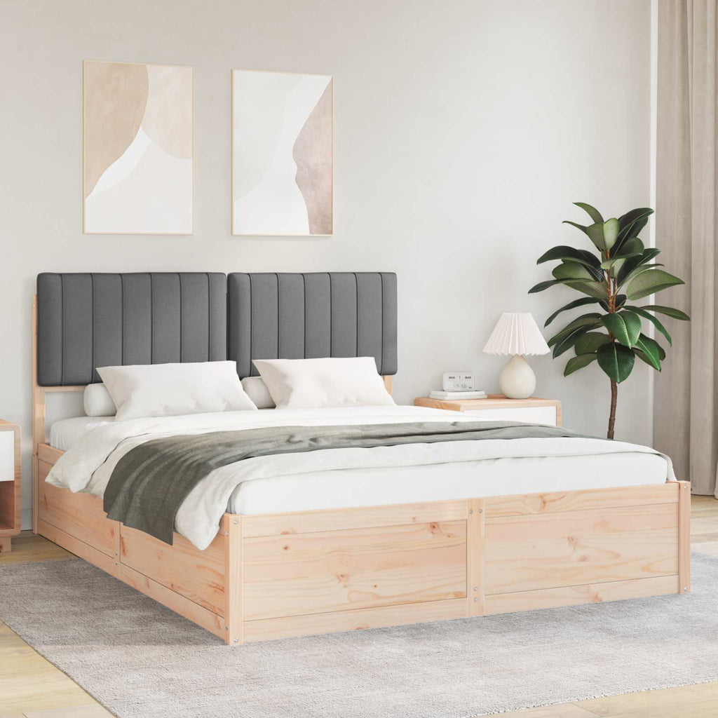 Bed Frame with Upholstered Headboard Dark Grey 150 x 200 cm