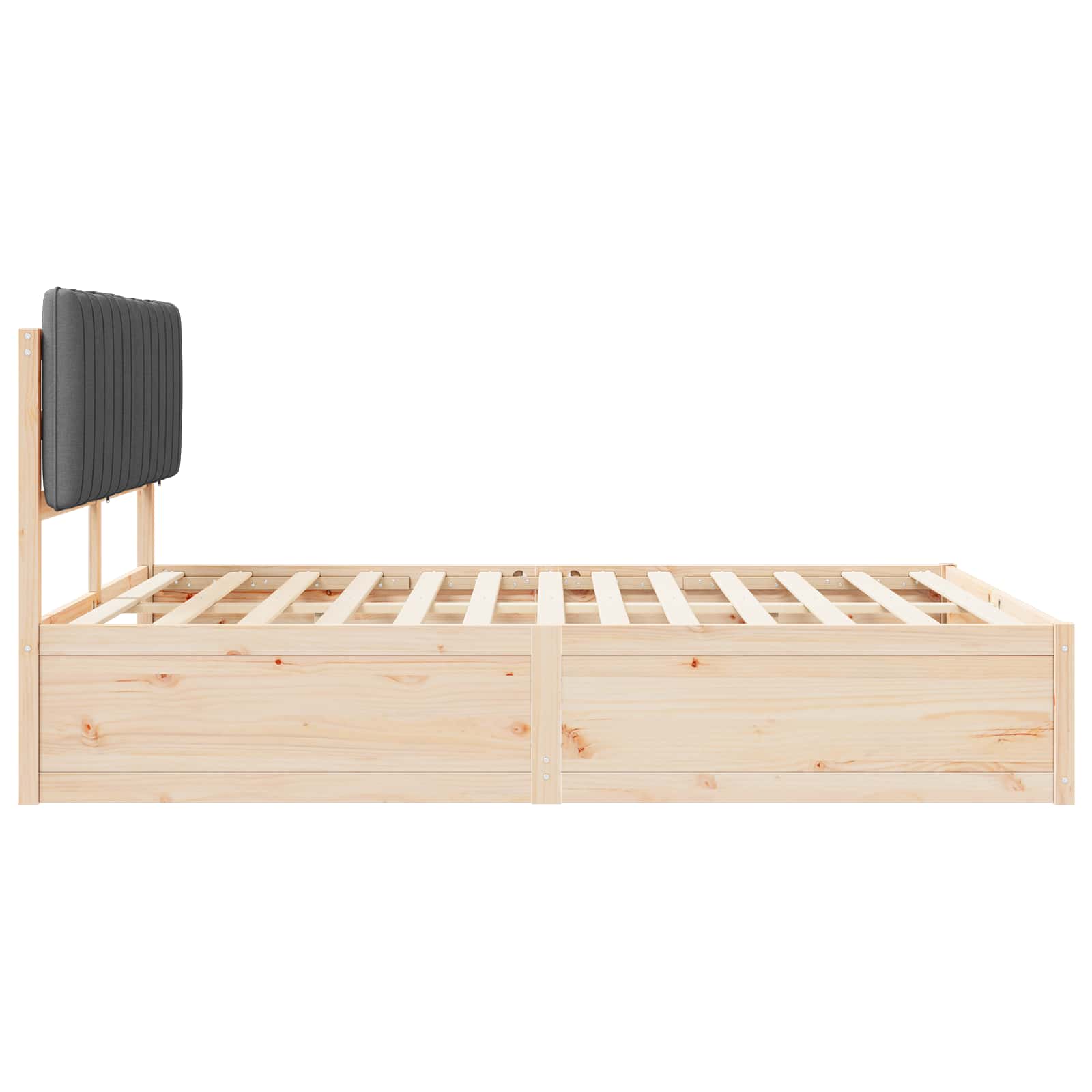 Bed Frame with Upholstered Headboard Dark Grey 150 x 200 cm
