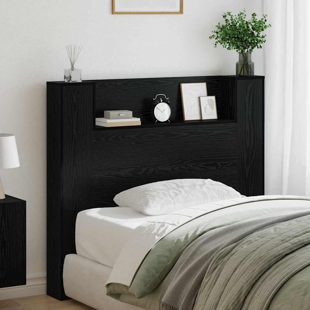 Headboard Black Oak 120 x 15 x 103.5 cm Engineered Wood