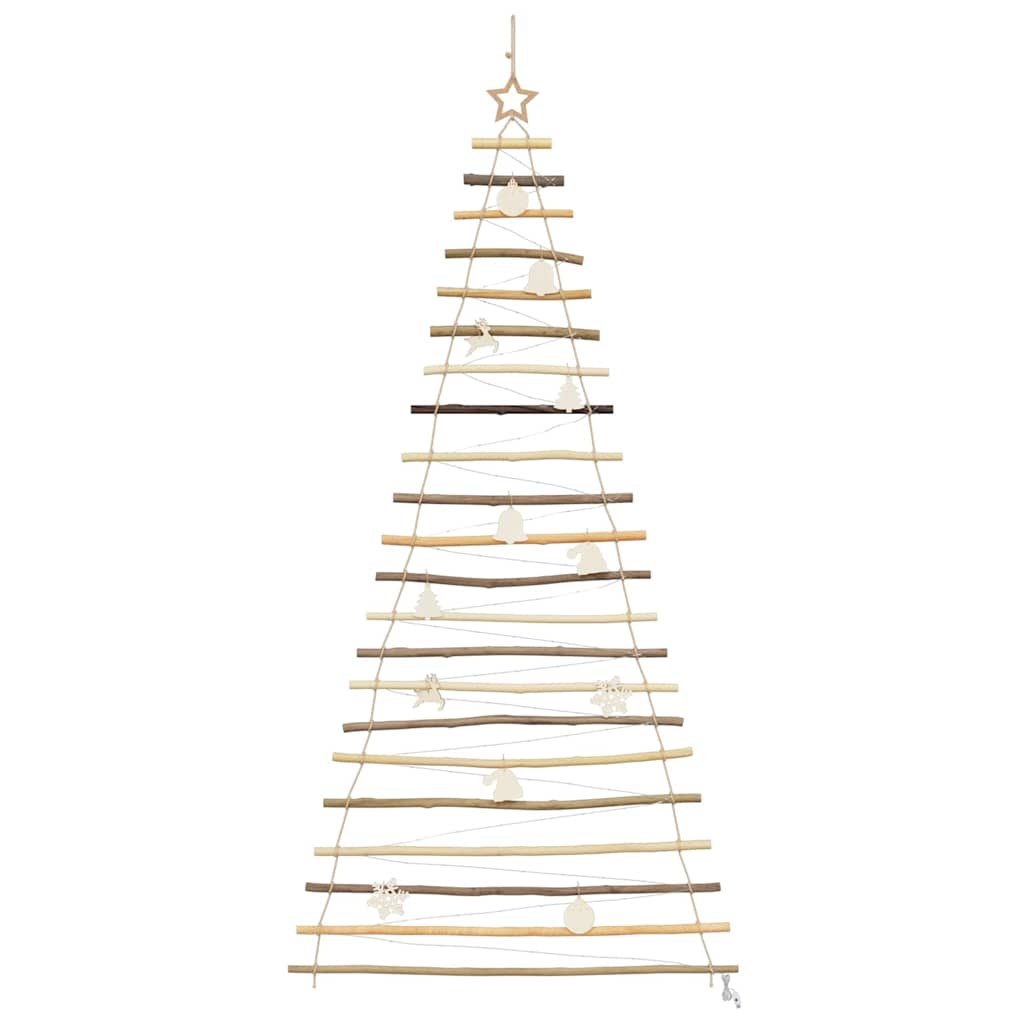 Christmas Tree with 130 LEDs Natural 210 cm Solid Ash wood